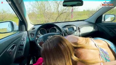 Stepmom with huge tits gets nailed in the car with her son's classmate