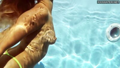 Anita rover enjoys a steamy solo underwater session with her perky tits and long hair