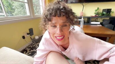 Stepmom VibewithMommy fucks stepsons friend on Jewish field trip with a trimmed pussy POV