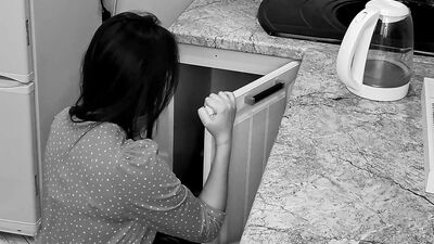 My horny stepmom fucked a locksmith and then woke up. LoL